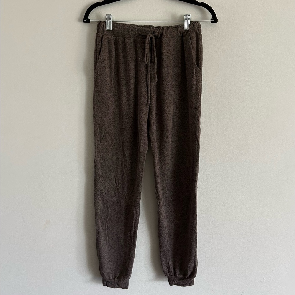 Mod Goddess • Small Brown Lightweight Cotton Joggers